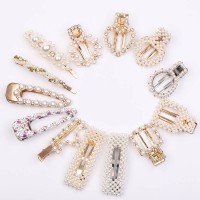 Pearl Hair Clip,Artificial Pearl Hair Pins Elegant Handmade Auto Clasp Barrettes For Women Wedding Party Fashion Hair Accessory