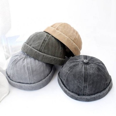 Mio New Arrival Docker Cap Wash Cotton Denim Brimless Sport Hat Fashion Hip-hop Baseball Cap